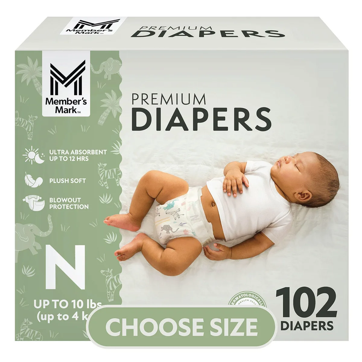 Member's Mark Premium Baby Diapers, Sizes: Newborn - 8