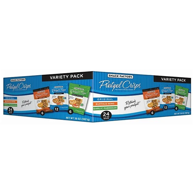 Snack Factory Variety Pack Pretzel Crisps, 1.5 oz., 24 pk. 2
