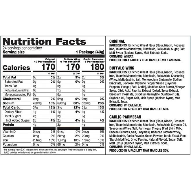 Snack Factory Variety Pack Pretzel Crisps, 1.5 oz., 24 pk. 3