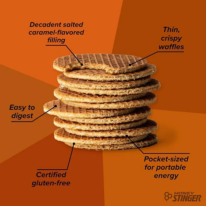 Honey Stinger Gluten Free Salted Caramel Waffle Organic Healthy Snack (12 ct.) 5