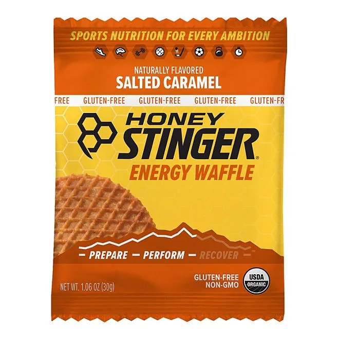 Honey Stinger Gluten Free Salted Caramel Waffle Organic Healthy Snack (12 ct.) 4