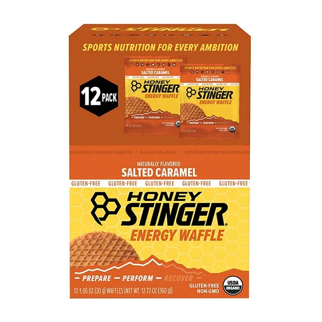 Honey Stinger Gluten Free Salted Caramel Waffle Organic Healthy Snack (12 ct.) 2