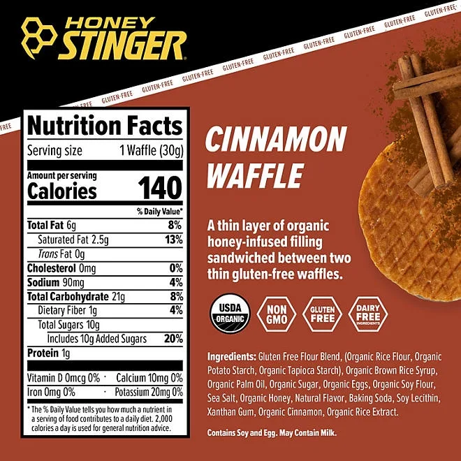 Honey Stinger Gluten-Free Organic Energy Waffle, Cinnamon, 12 ct. 3