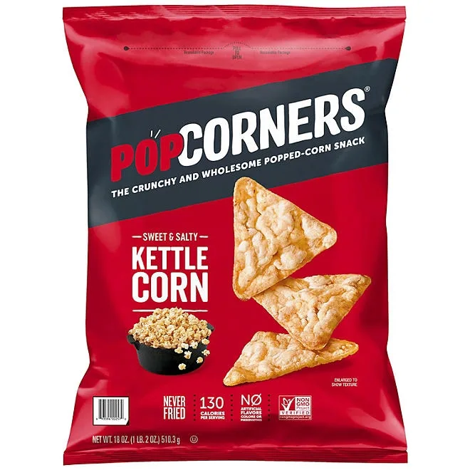 PopCorners Sweet & Salty Kettle Corn Popped-Corn Snack, 18 oz. 2
