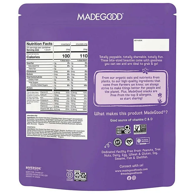 MadeGood Mixed Berry & Chocolate Chip Granola Minis, 24 pk. 4