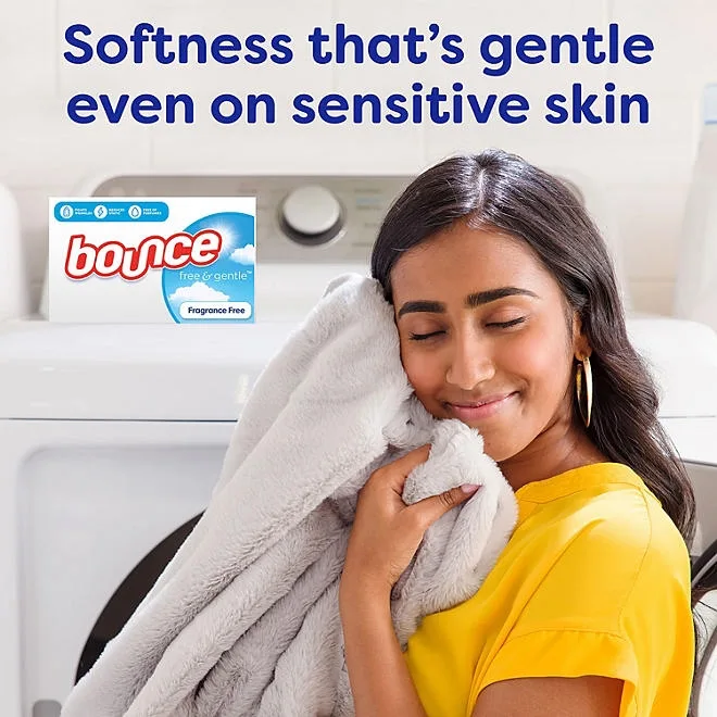 Bounce Free & Gentle Dryer Sheets, Unscented, 320 ct. 4