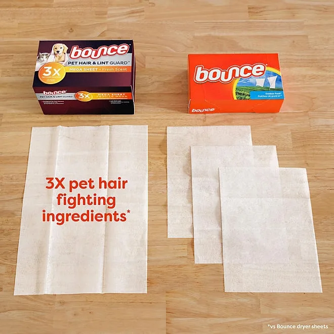 Bounce Pet Hair & Lint Guard Mega Dryer Sheets, Fresh Scent, 210 ct. 5
