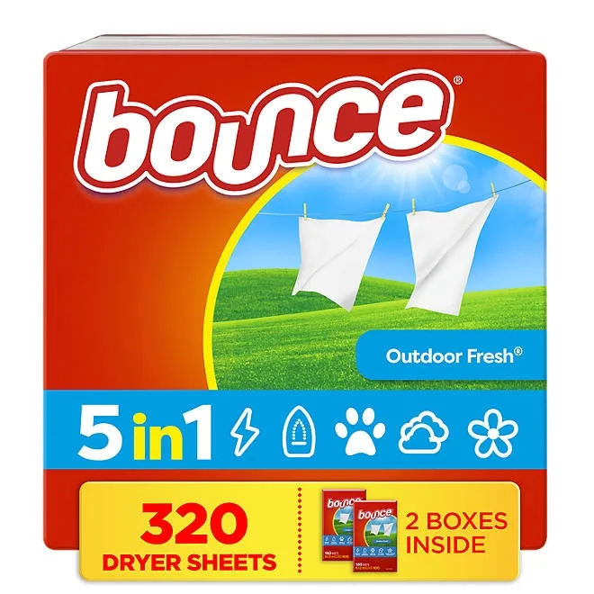 Bounce Fabric Softener Dryer Sheets, Outdoor Fresh, 320 ct. 2