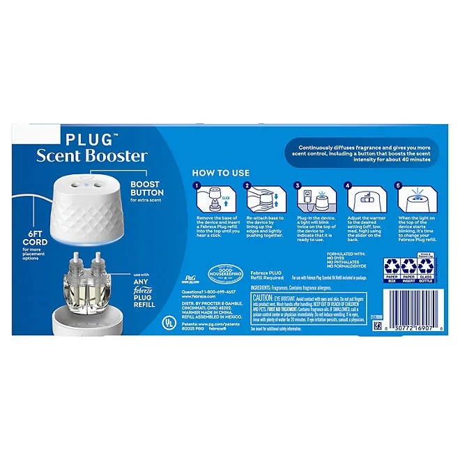 Febreze PLUG Scent Booster Kit, CALM Lavender + Vanilla Bean and April Fresh, 1 Device + 3 Refills 3