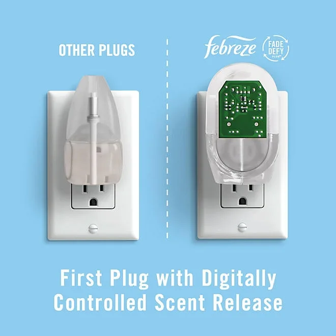 Febreze Fade Defy PLUG Air Freshener, Linen & Sky + Gain Original 1 Warmer + 5 Refills 5