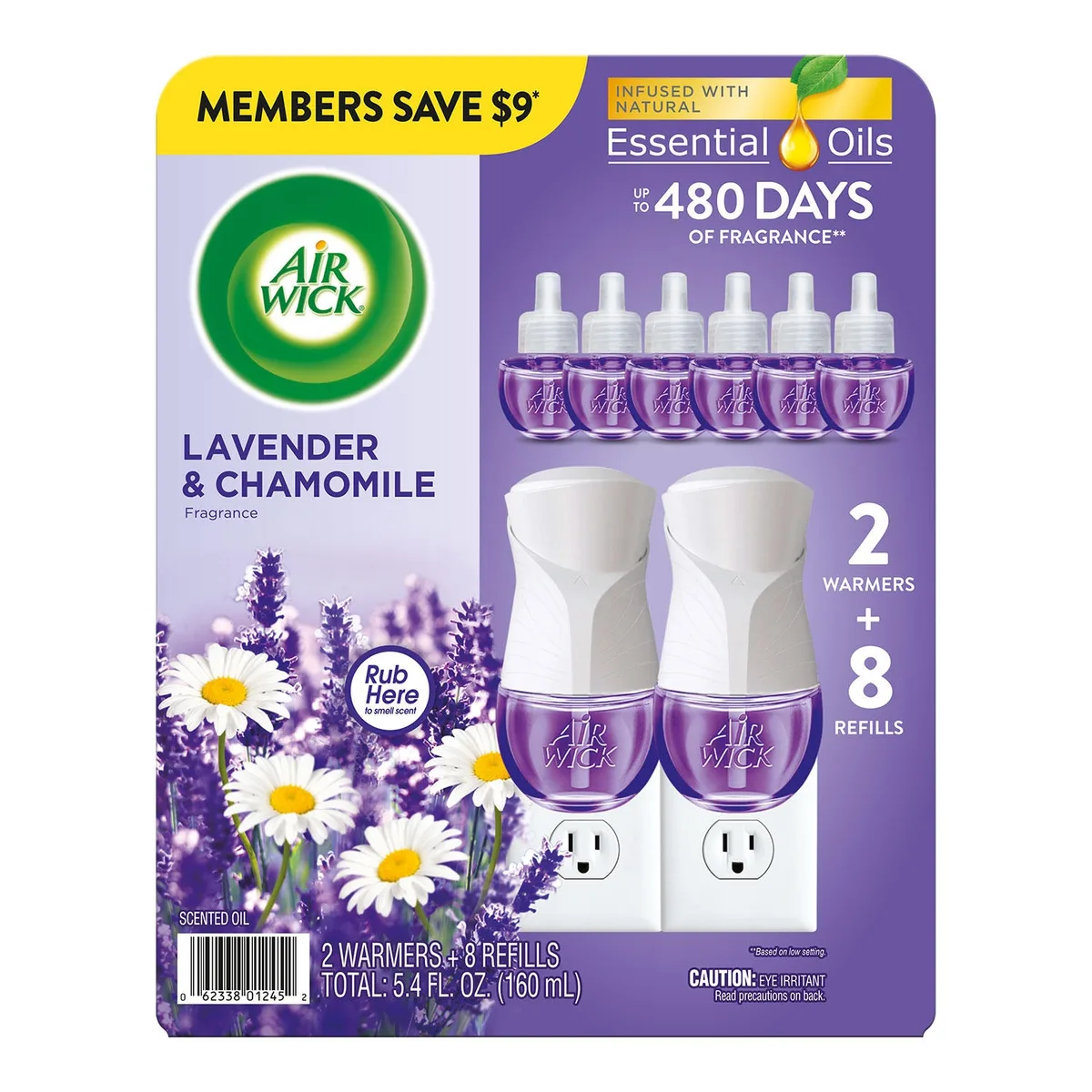 Air Wick Scented Oil Kit, Lavender & Chamomile, 2 warmers + 8 refills