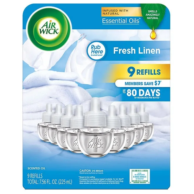 Air Wick Scented Oil Air Freshener, Fresh Linen, 9 refills 2