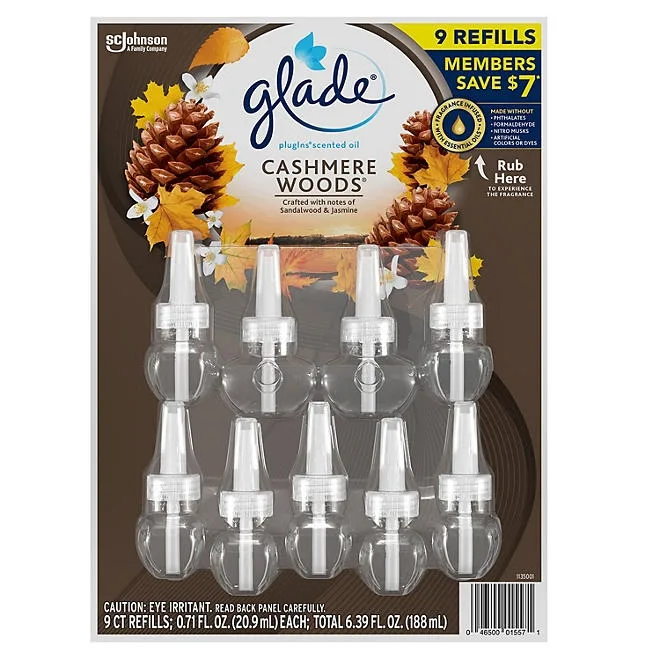 Glade PlugIns Scented Oil Refills, Cashmere Woods, 9 refills 2