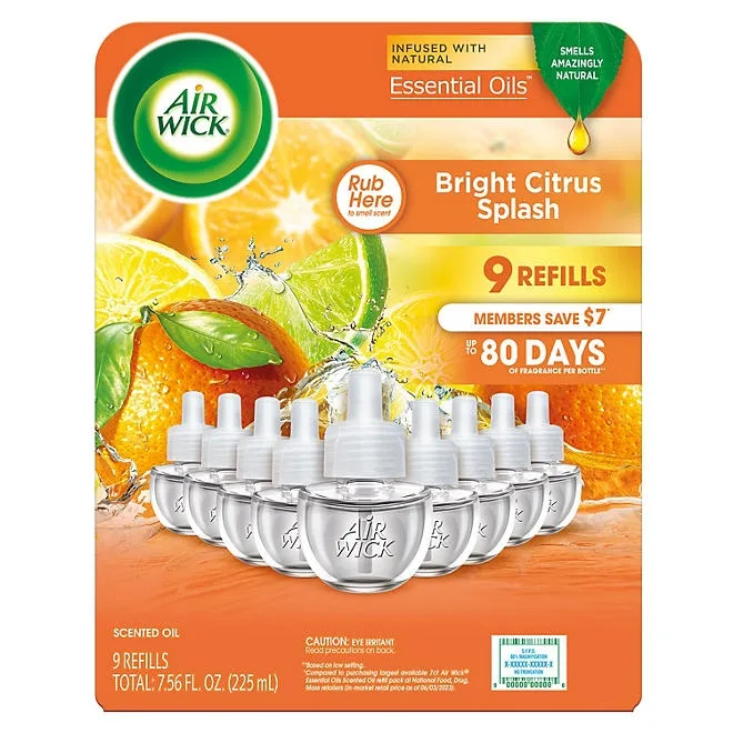 Air Wick Scented Oil Air Freshener, Bright Citrus, 9 refills 2