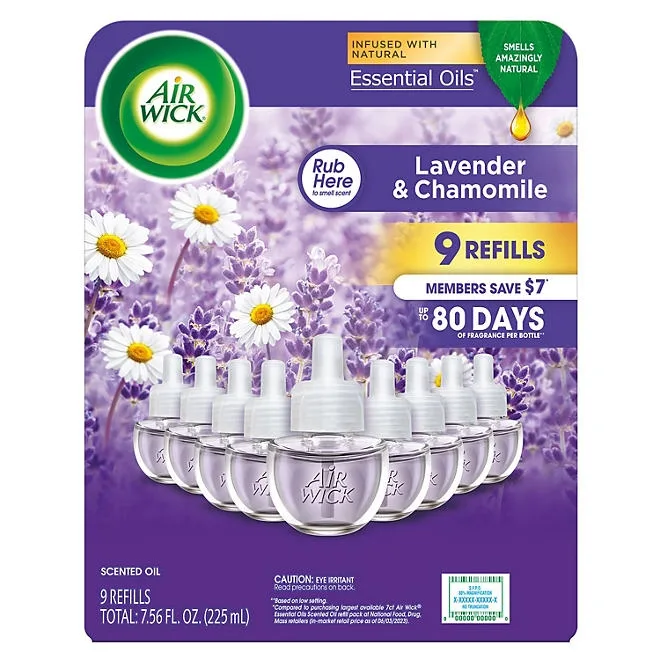 Air Wick Essential Oil Air Freshener, Lavender & Chamomile, 9 Refills 2
