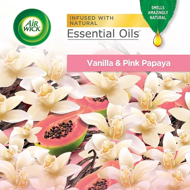 Air Wick Scented Oil Air Freshener Kit, Vanilla & Pink Papaya 2 Warmers +7 Refills 3