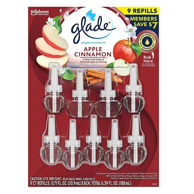 Glade PlugIns Scented Oil Refills, Apple Cinnamon, 9 refills 2