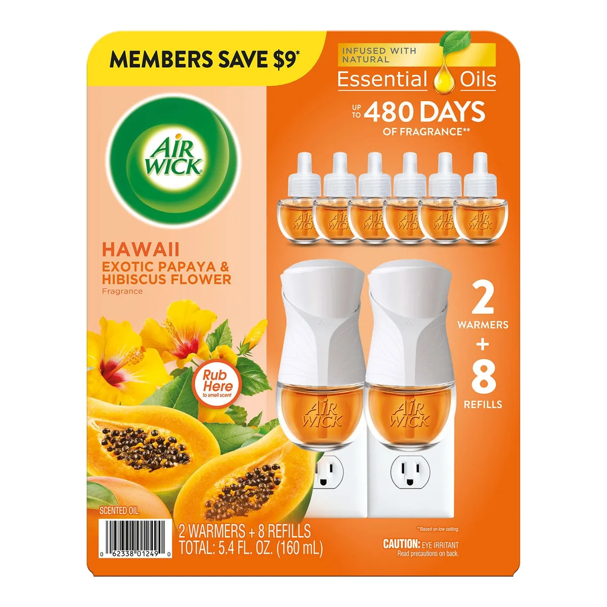 Air Wick Scented Oil Kit, Hawaii Exotic Papaya & Hibiscus Flower, 2 warmers + 8 refills