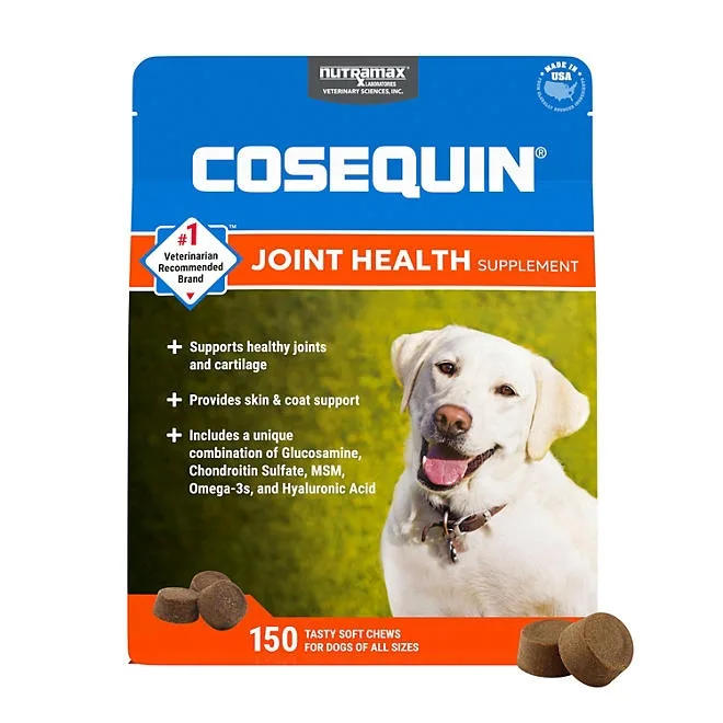 Nutramax Cosequin Joint Health Supplement for Dogs with Glucosamine, Chondroitin, MSM, Omega-3's and HA, 150 Soft Chews 2