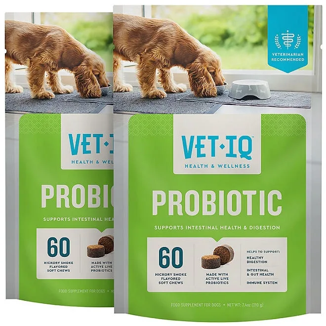 VETIQ Probiotic Soft Dog Chews, Hickory Smoke Flavored 60 ct., 2 pk. 2