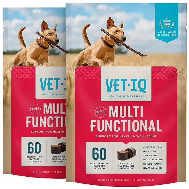 VETIQ 8-In-1 Multi-Benefit Soft Dog Chews, Hickory Smoke Flavored 60 ct., 2 pk. 2