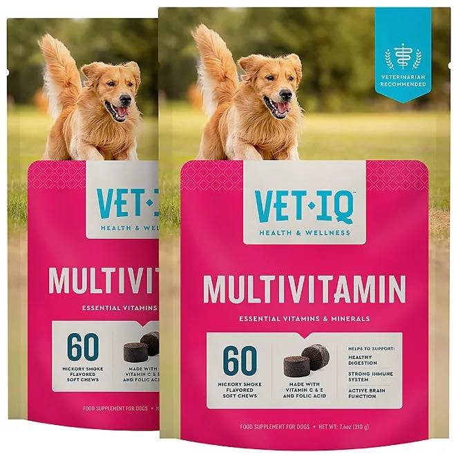 VETIQ Multivitamin Soft Dog Chews, Hickory Smoke Flavored 60 ct., 2 pk. 2