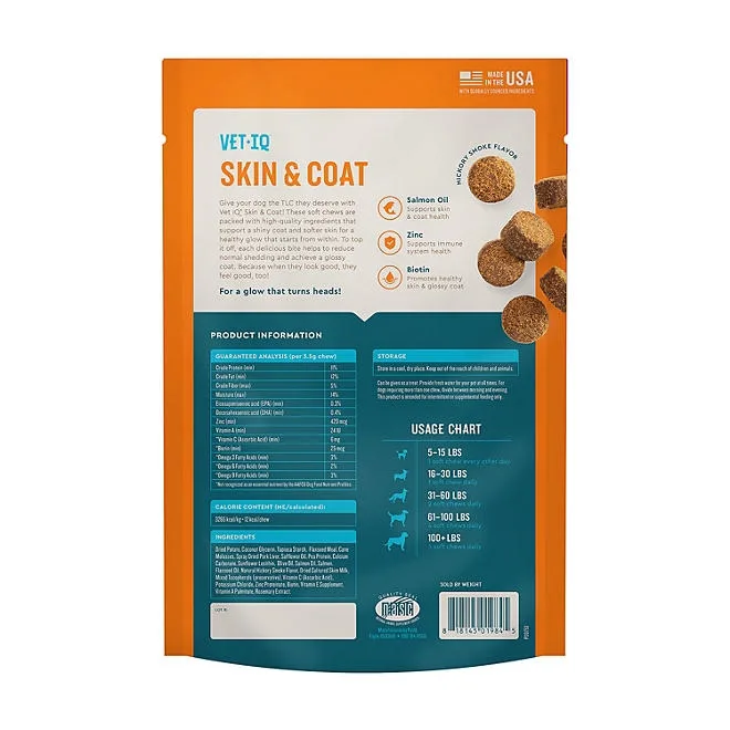 VETIQ Skin & Coat Soft Dog Chews, Hickory Smoke Flavored, 60 ct., 2 pk. 3