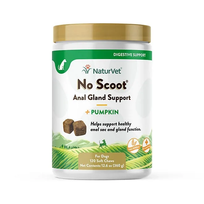 NaturVet, No Scoot with Pumpkin, Soft Chews for Dogs, 120 ct. 2