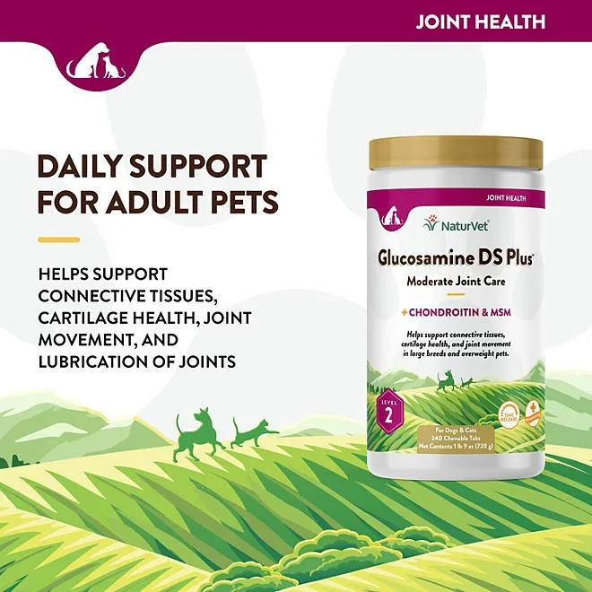 NaturVet, Glucosamine-DS Plus Level 2 Time Release Tablets for Dogs or Cats, 240 ct. 5