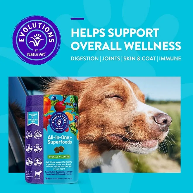 Evolutions by NaturVet, All-in-One Plus Superfoods, Soft Chews for Dogs, 180 ct. 4