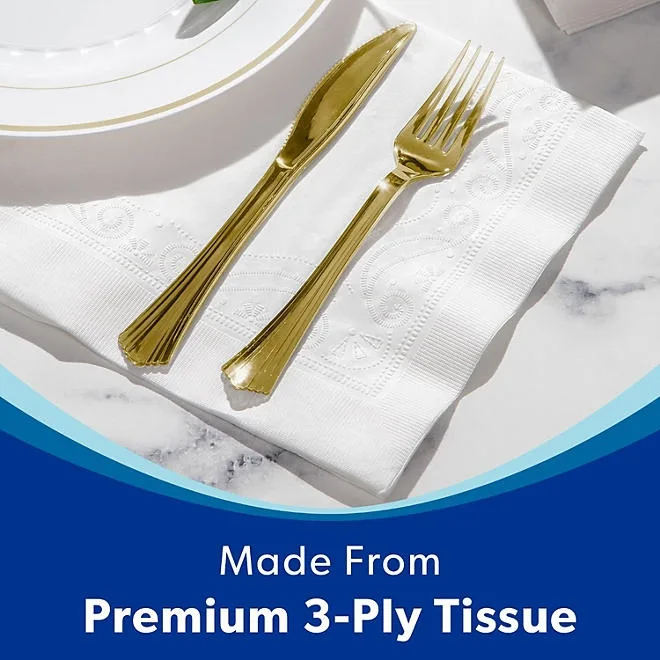 Member's Mark Ultra Premium 3-Ply White Dinner Napkins, 4 pks., 80 napkins/pk. 4