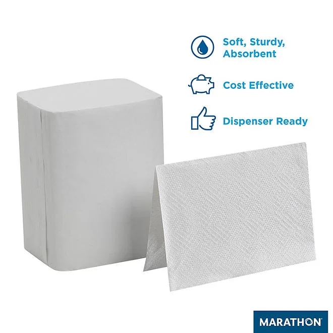 Marathon Interfold 1-Ply White Dispenser Napkins 12 pks., 250 napkins/pk. 4