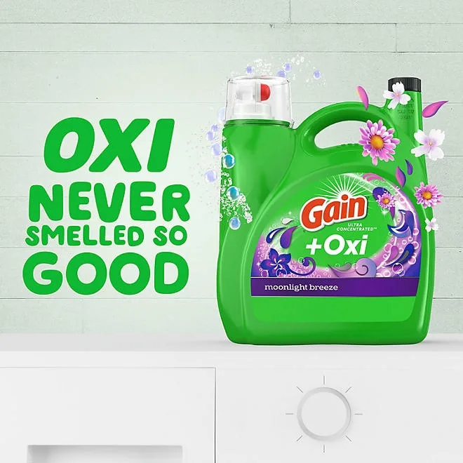 Gain + Oxi Liquid Laundry Detergent, Moonlight Breeze, 159 Loads, 170 fl. oz. 4