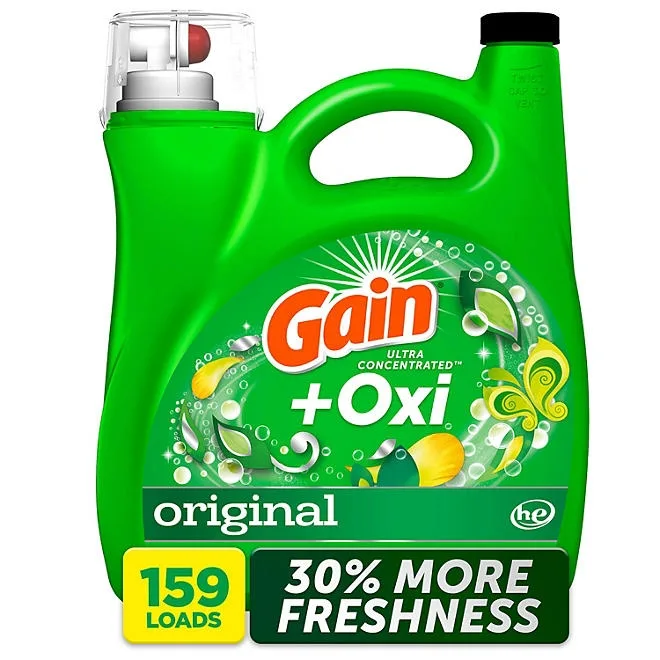 Gain + Oxi Liquid Laundry Detergent, Original, 159 Loads, 170 fl. oz. 2