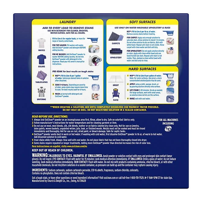 OxiClean Concentrated Max Efficiency Versatile Stain Remover Powder 8.08 lbs. 3