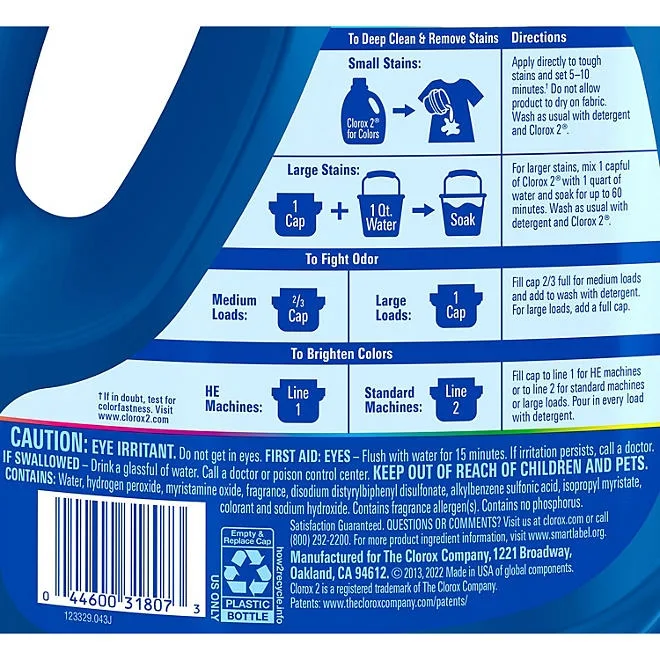 Clorox 2 for Colors Max Performance Stain Remover, 112.8 fl. oz. 3