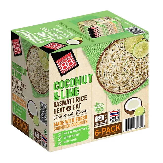 Kitchen 88 Coconut Lime Rice, 8.8 oz., 6 pk. 2