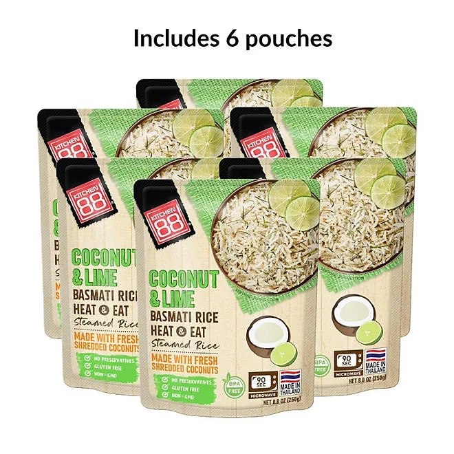 Kitchen 88 Coconut Lime Rice, 8.8 oz., 6 pk. 4
