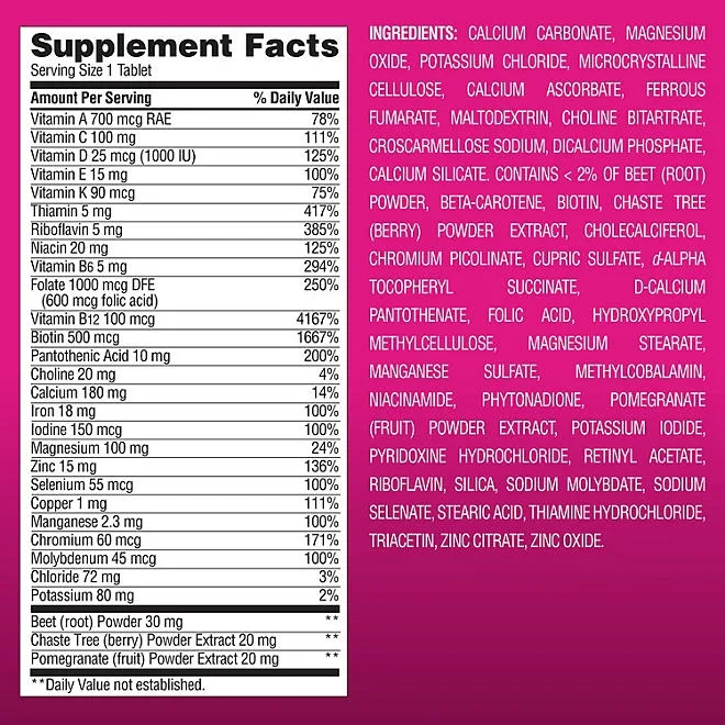 Member's Mark Advanced Women's Multivitamin Tablets, 275 ct. 3