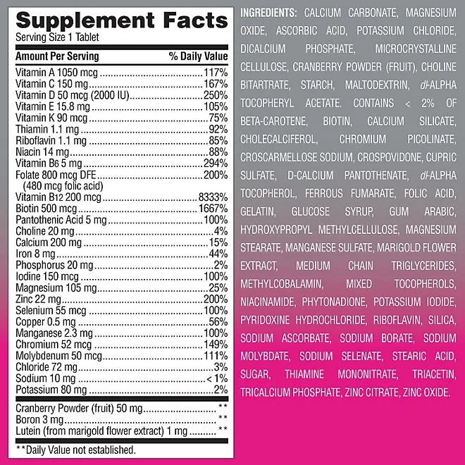 Member's Mark Advanced Women's 50+ Multivitamin Tablets, 275 ct. 3
