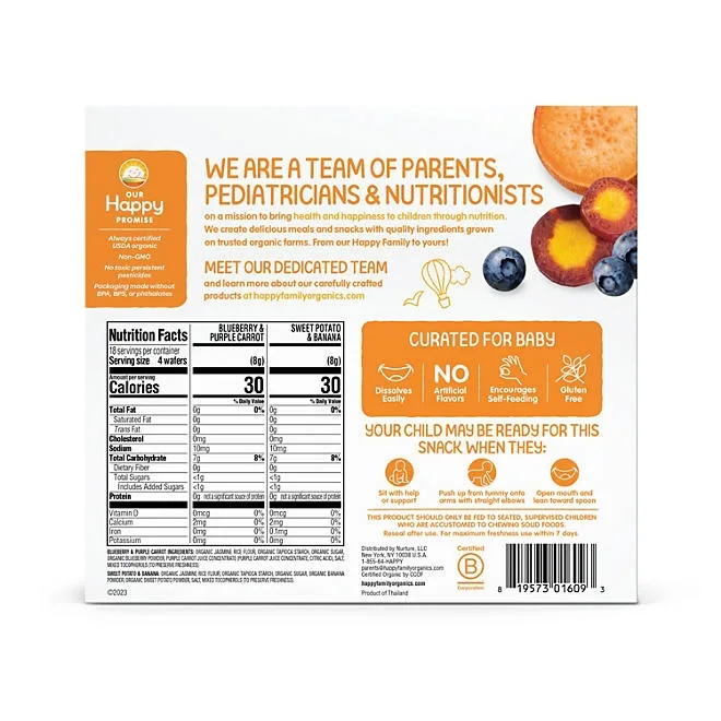 HappyBABY Organics Teething Wafers, Variety Pack, 36 ct. 3