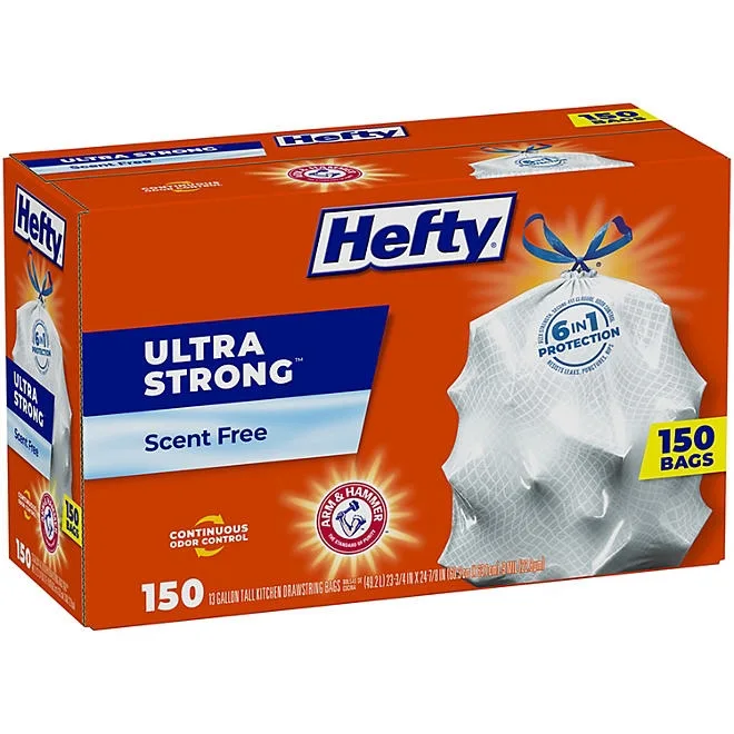 Hefty Ultra Strong Kitchen Drawstring Trash Bags 13 gal., 150 ct. 2