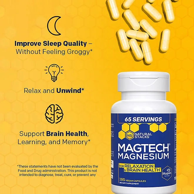 Natural Stacks MagTech Magnesium Capsules, 195 ct. 3