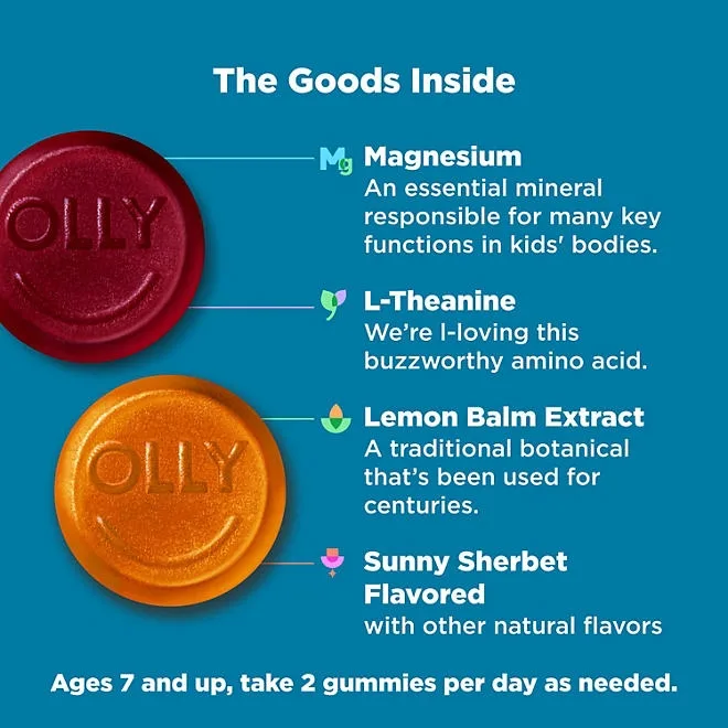 OLLY Kids Chillax Gummy, Sunny Sherbert, 114 ct. 4