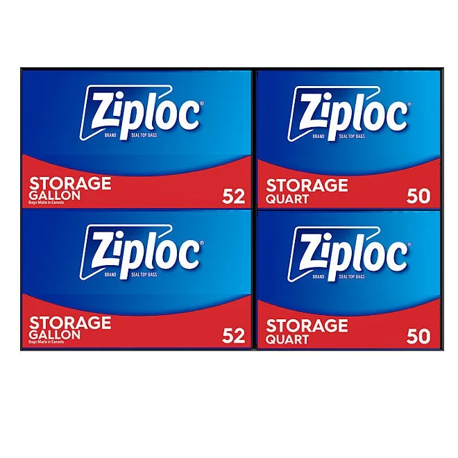 Ziploc Gallon & Storage Quart Bags with New Stay Open Design, 204 ct. 3