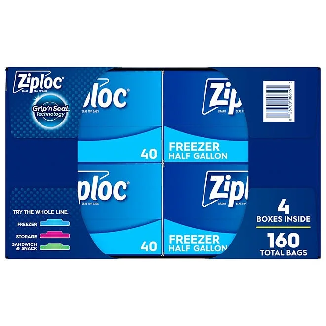Ziploc Half Gallon Freezer Bags, 160 ct. 3