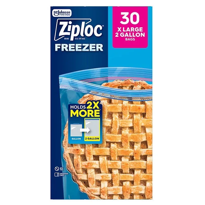 Ziploc 2-Gallon Seal Top Freezer Bags, 30 ct. 2