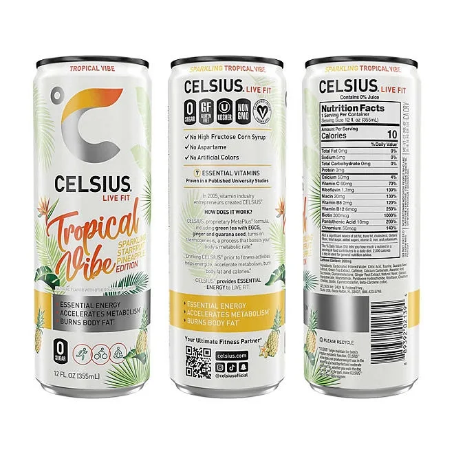 Celsius Live Fit Sparkling Vibe Variety Pack 12 fl. oz., 18 pk. 5