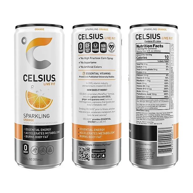 Celsius Sparkling Core Variety Pack, 12 fl. oz., 18 pk. 4