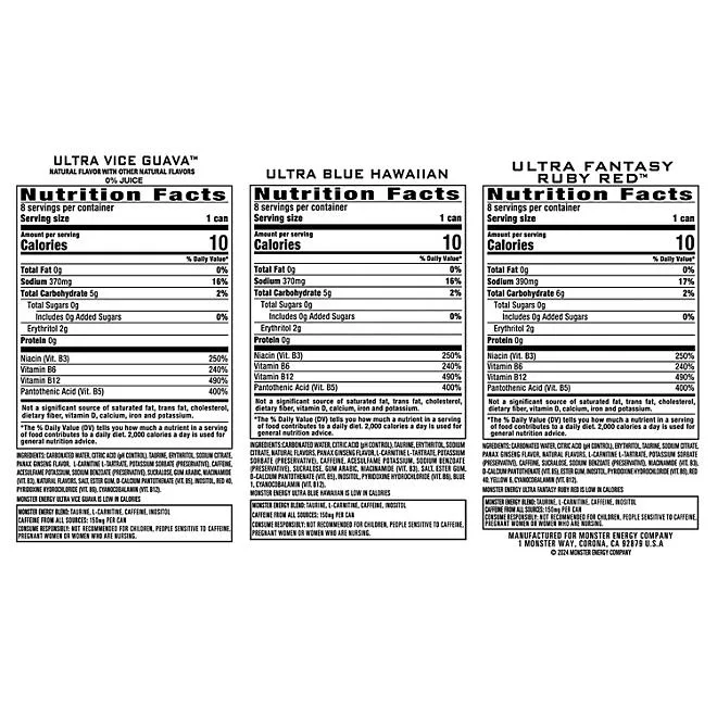 Monster Energy Ultra Variety Pack, 16 fl. oz., 24 pk. 3